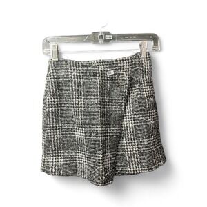 H&M Plaid Winter Layering Tweed Mini Skirt Size 2